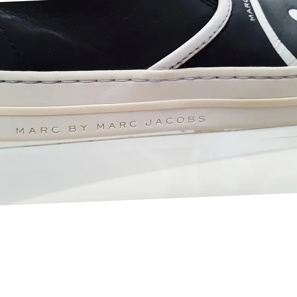 90's Marc Jacobs🔥Sad Face☹ Broom Slio On Sneakers Shoes - Picture 6 of 7